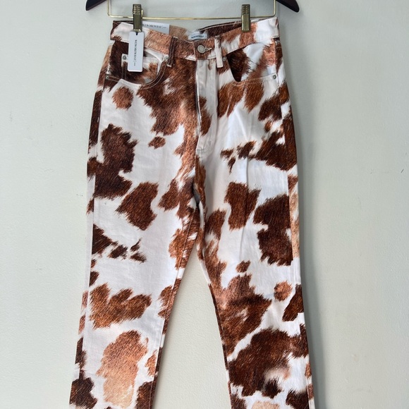 WeWoreWhat Babyboot Cowhide Jeans - Picture 1 of 4